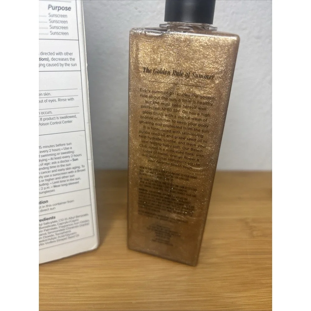 + Lux Unfiltered Shimmer Body Oil with SPF 30 - Hydrating & Nourishing Opened Bx